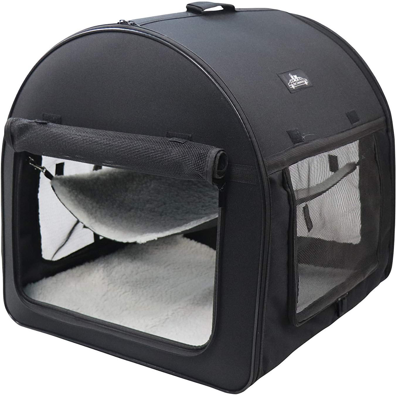 Soft Dog Cat Crate The Portable 2-in-1 Double Travel Kennel Tube Carrier for All Pets Car Seat Ready