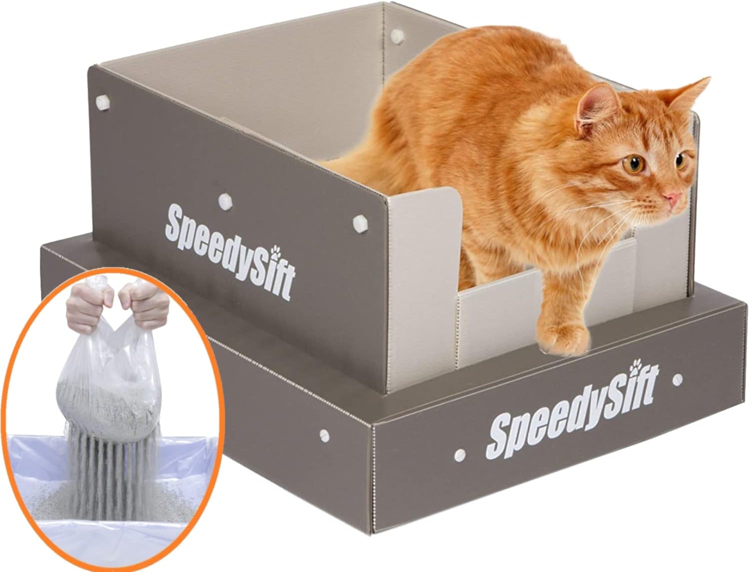SpeedySift Cat Litter Box With Disposable Sifting Liners