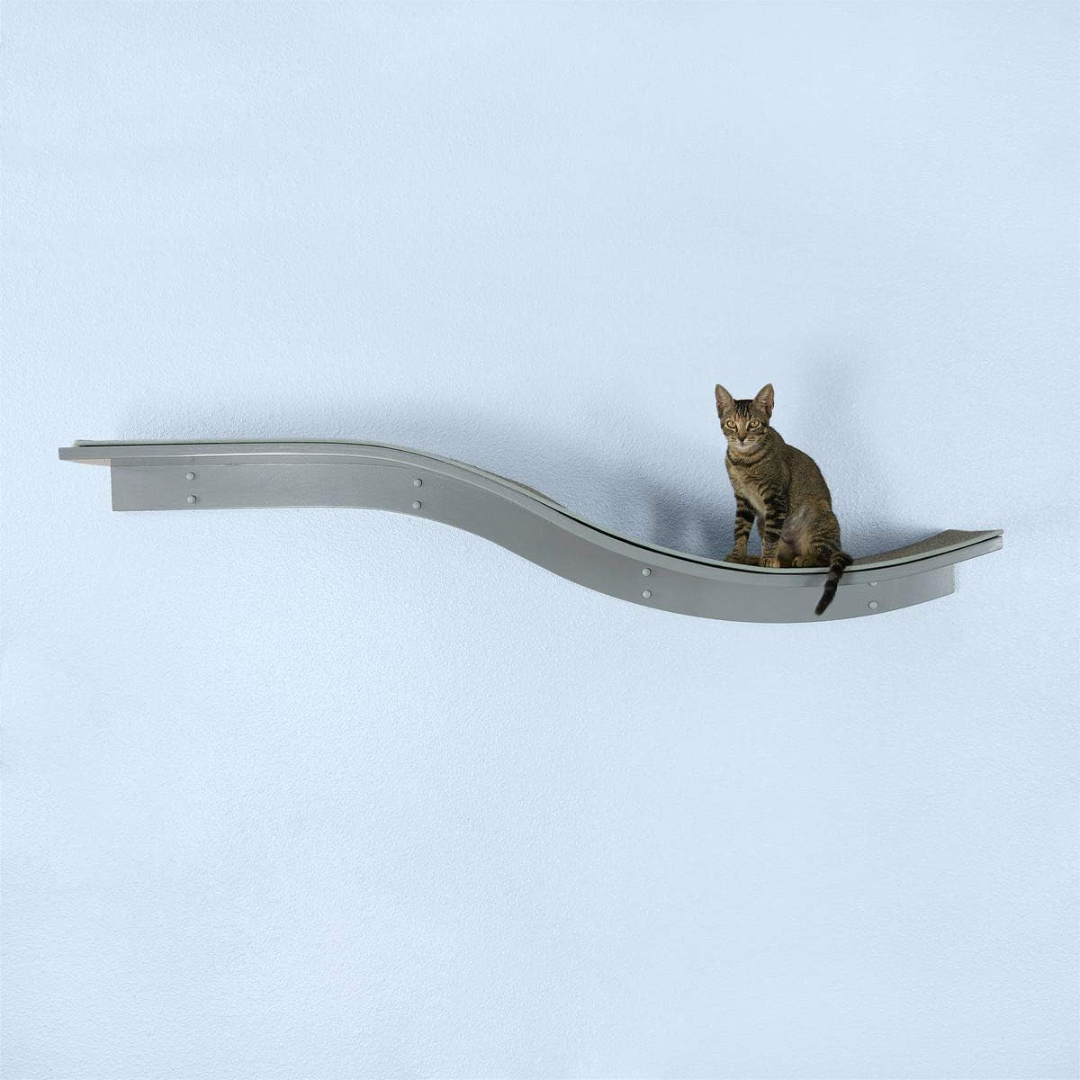 THE REFINED FELINE 60 Inch Lotus Branch Cat Shelf in Smoke Gray with Replaceable Carpet, Playing, Climbing, & Lounging Cat Shelves And Perches For Wall, Cat Hammock Bed Furniture for Large Cats New