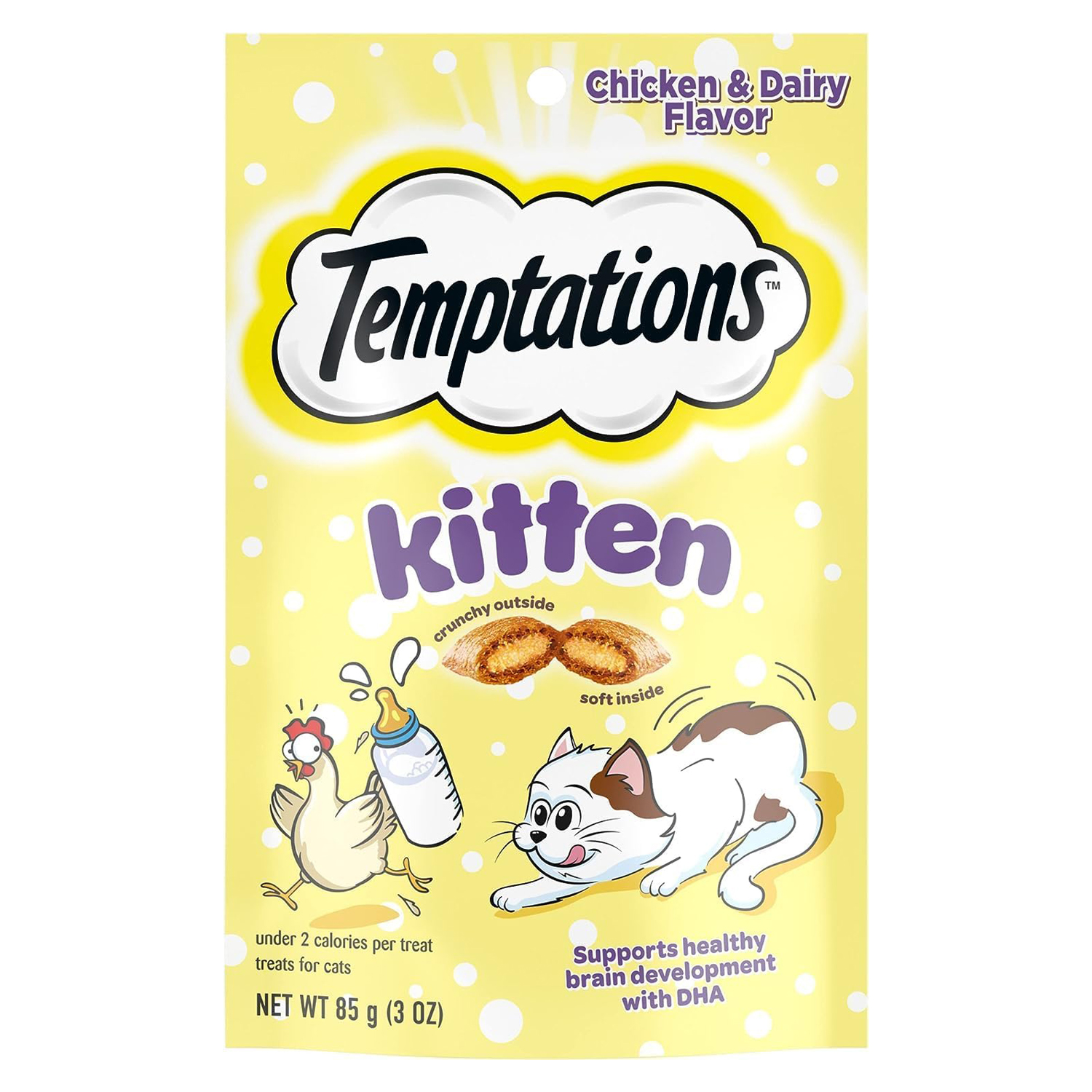 Temptations Chicken and Dairy Flavor Crunchy and Soft Kitten Treats