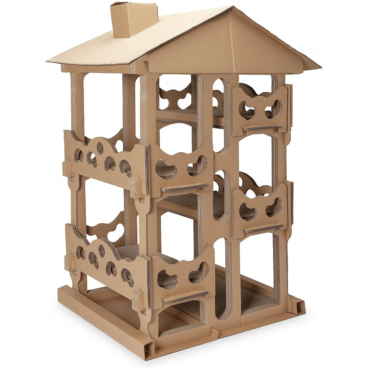 Tiger Tough Tower Playground 22 in Corrugated Cat Tree New