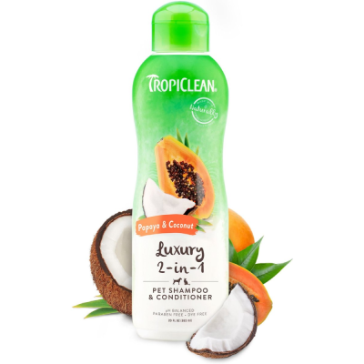 TropiClean Luxury 2 in 1 Papaya & Coconut Shampoo and Conditioner