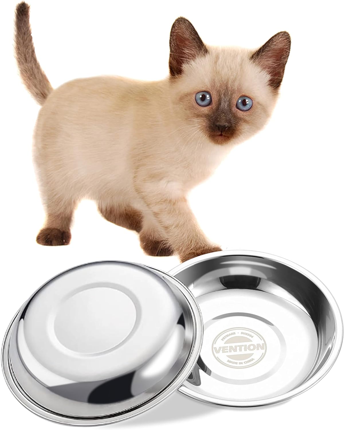 VENTION Stainless Steel Whisker Relief Cat Food Bowl