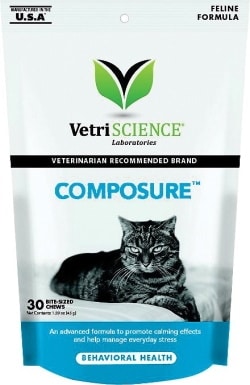 VetriScience Composure Chicken Liver Flavored Soft Chews Calming Supplement for Cats