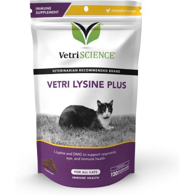 VetriScience Lysine Plus Chicken Liver Immune Supplement for Cats