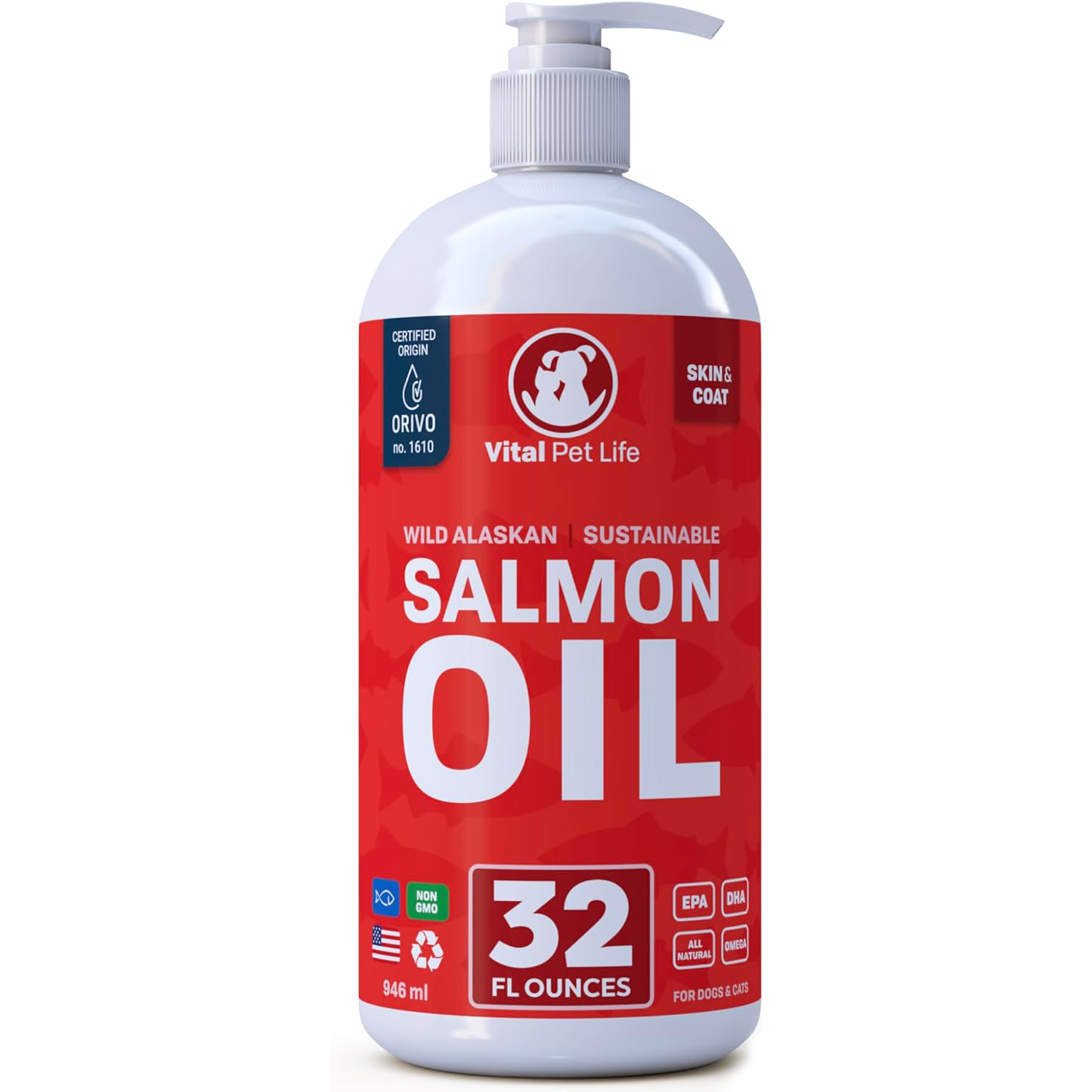 Vital Pet Life Supplement Wild Alaskan Salmon Oil