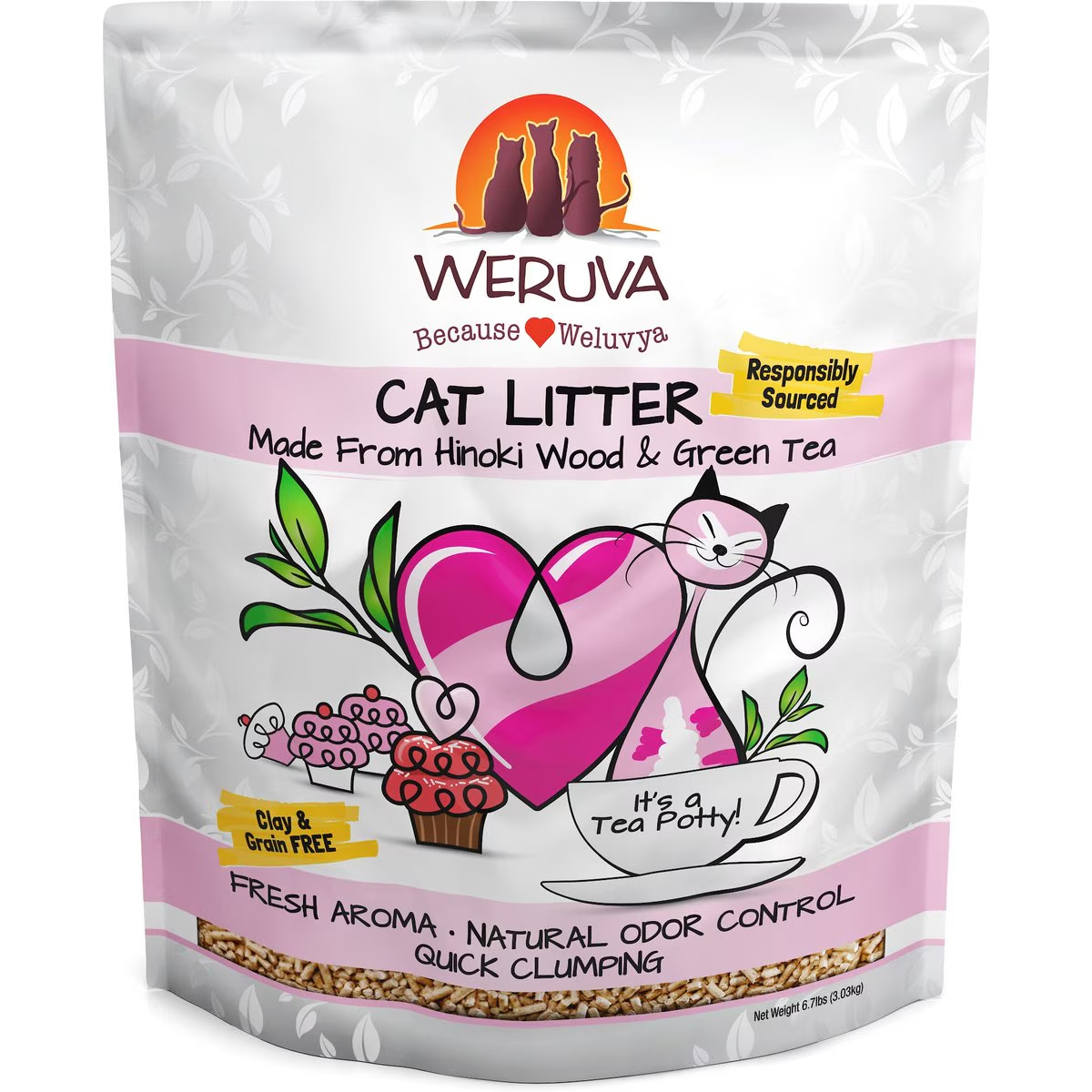 Weruva Classic Fresh Scented Clumping Wood Cat Litter New