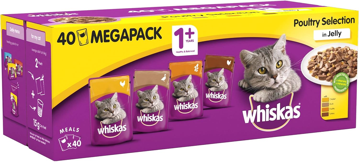 Whiskas Wet Cat Food Pouches, Delicious and Tasty Poultry Selection in Jelly review