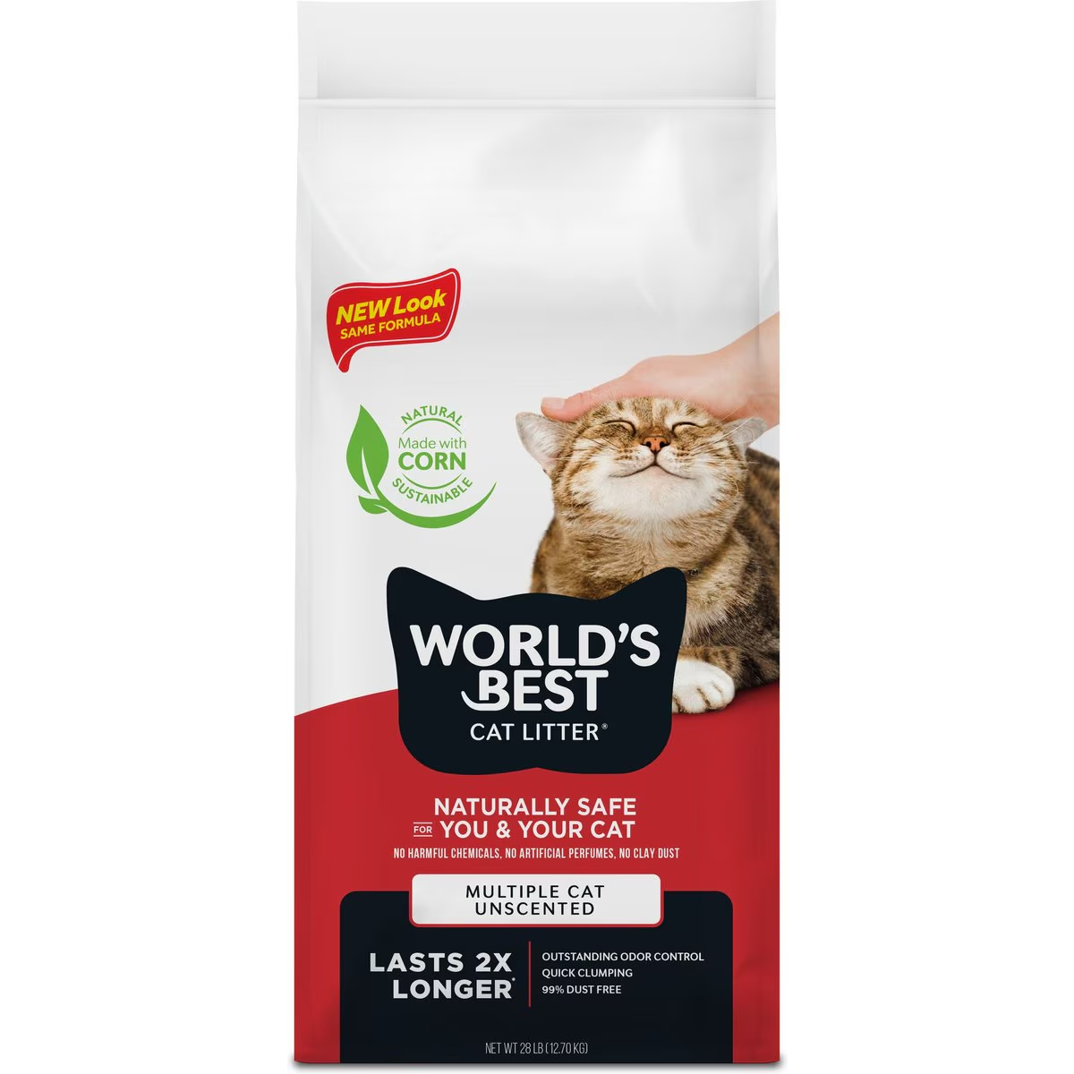 World_s Best Multi-Cat Unscented Clumping Corn Cat Litter New