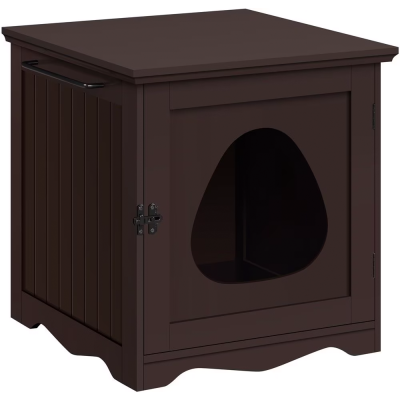 Yaheetech Small Washroom Bench Enclosed Cat House Cat Litter Box