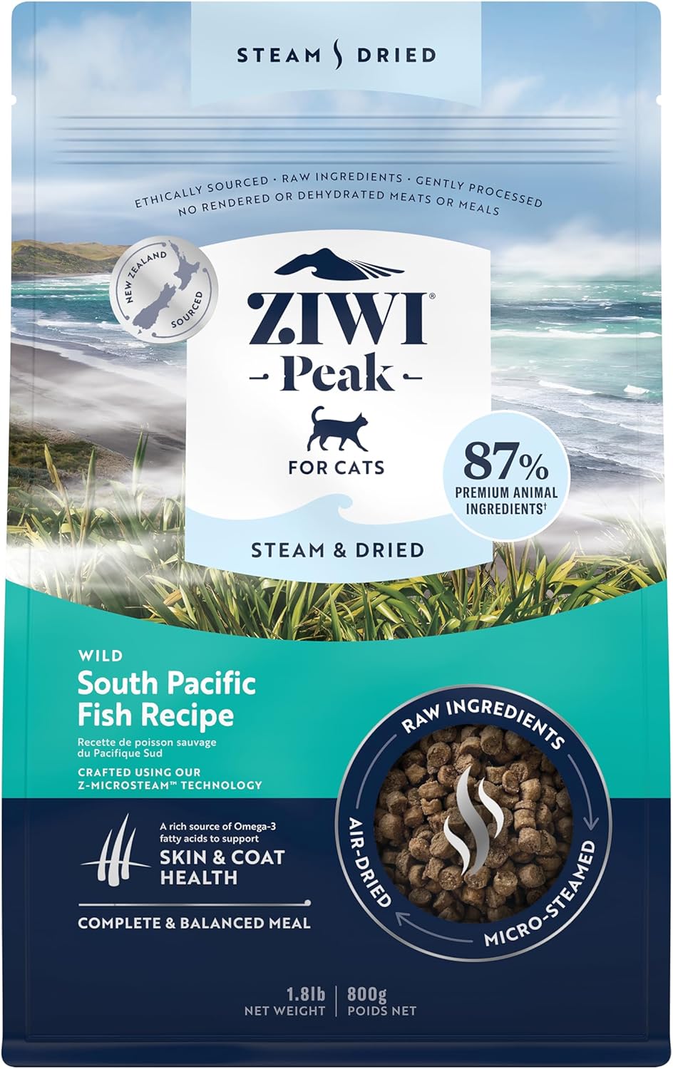 ZIWI Peak Steam & Dried Wild South Pacific Fish Cat Food