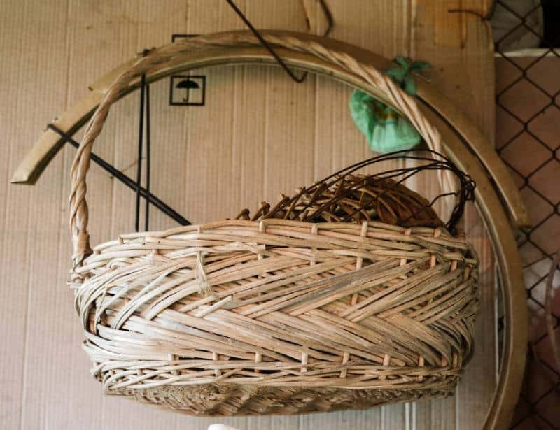 a basket being hanged