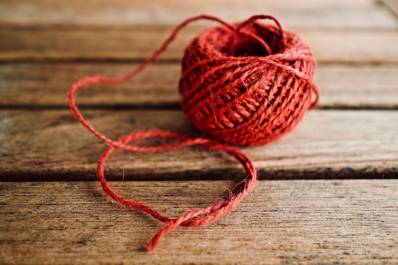 a red string of yarn