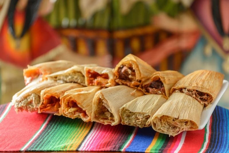 a stack of tamales food