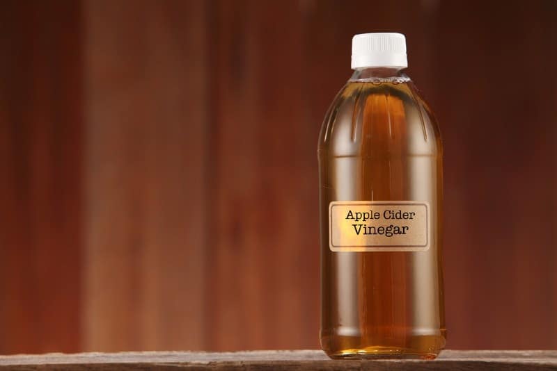 apple cider vinegar in a bottle