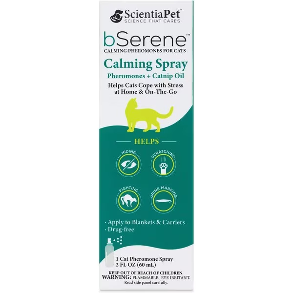 bSerene Pheromone & Catnip Oil Calming Spray for Cats