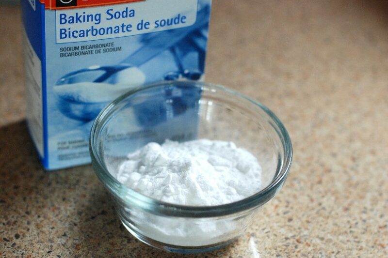 baking soda in a glass bowl