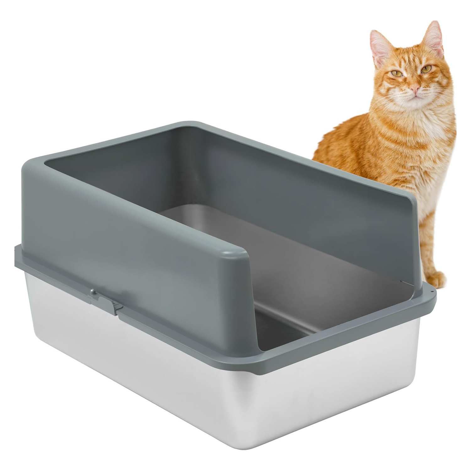 iPrimio Enclosed Sides Stainless Steel Litter Box