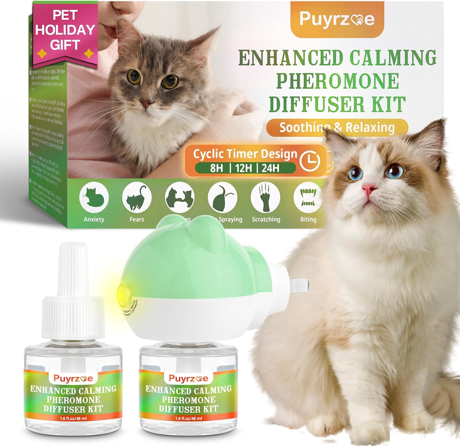puyrzoe Cat Calming Diffuser with Timing Function