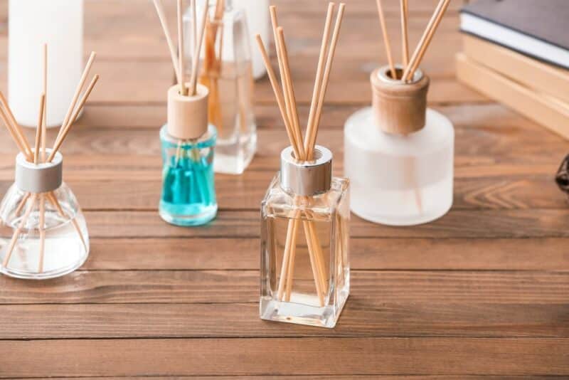reed diffusers on the table