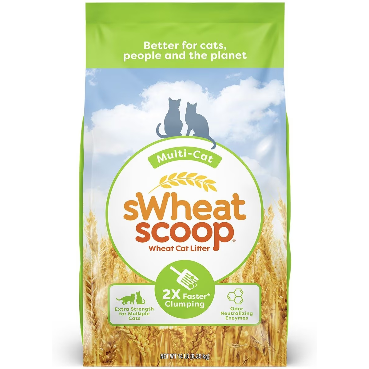 sWheat Scoop Multi-Cat Natural Clumping Wheat Cat Litter New