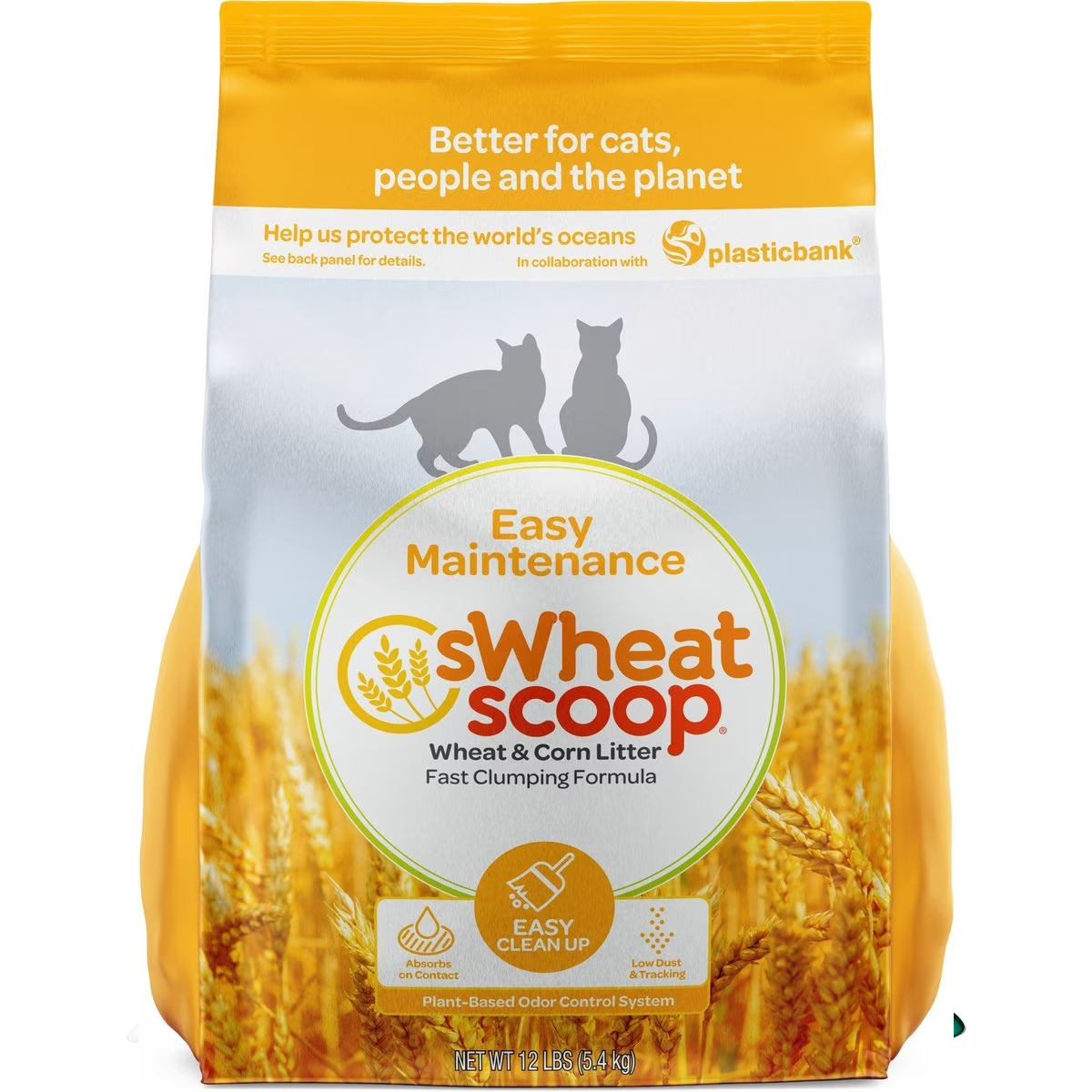 sWheat Scoop Wheat-Corn Blend Unscented Clumping Litter