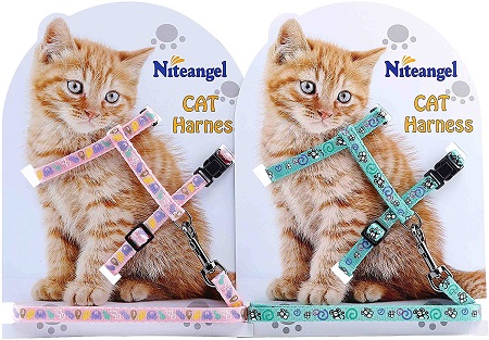 10Niteangel 2 Pack of Adjustable Cat Harness