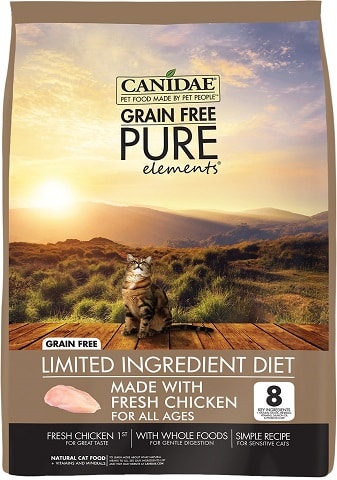 1CANIDAE Grain-Free PURE Elements with Chicken Limited Ingredient Diet Dry Cat Food