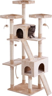 1Frisco 72-in Faux Fur Cat Tree & Condo