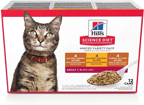 1Hill's Science Diet Wet Cat Food, Adult, Minced Savory