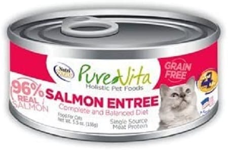 1PureVita Grain Free Salmon Canned Cat Food