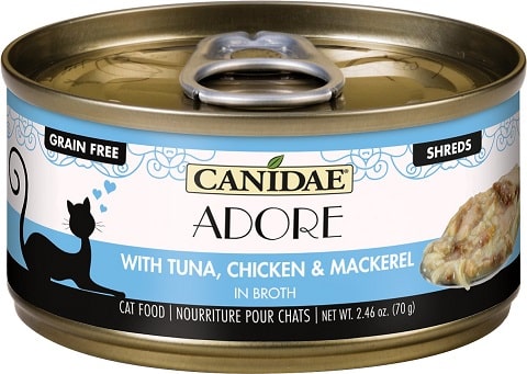 2CANIDAE Adore Tuna, Chicken & Mackerel in Broth Canned Cat Food