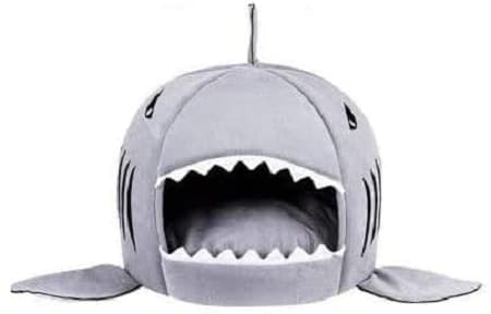 2Grey Shark Bed for Small Cat Dog Cave Bed