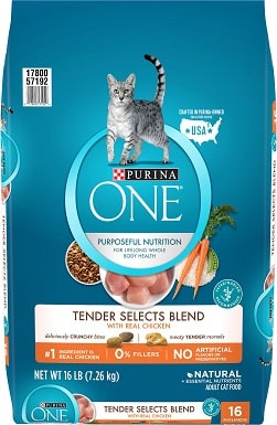 2Purina ONE Tender Selects Blend with Real Chicken Dry Cat Food