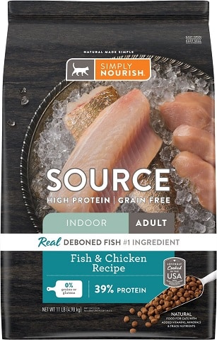 2Simply Nourish Source Fish & Chicken Recipe High-Protein Grain-Free Adult Indoor Dry Cat Food