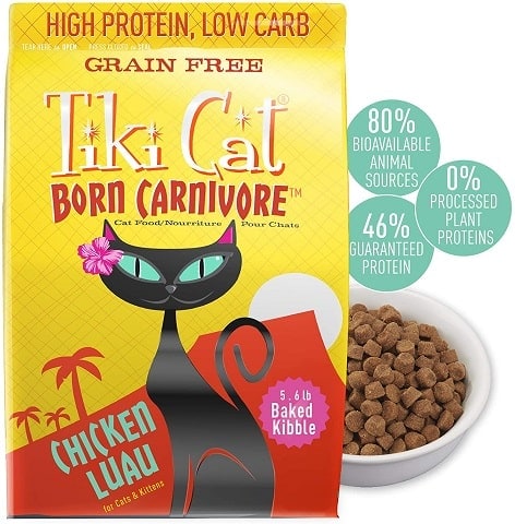2Tiki Cat Born Carnivore Low Carb Grain Free Dry Cat Food - Baked with Fresh Meat