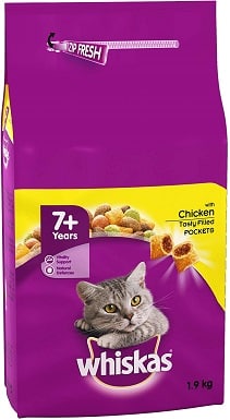 2Whiskas 7+ Dry Cat Food for Senior Cats with Chicken