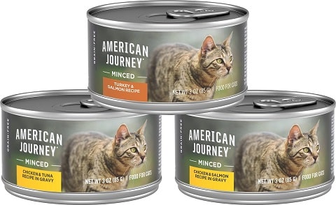 3American Journey Minced Poultry & Seafood in Gravy Variety Pack Grain-Free Canned Cat Food