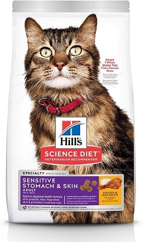 3Hill's Science Diet Dry Cat Food, Adult, Sensitive Stomach & Skin