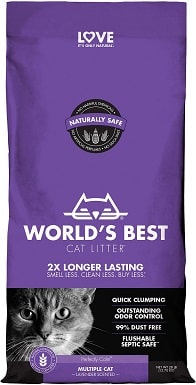 3World's Best Lavender Scented Clumping Corn Cat Litter