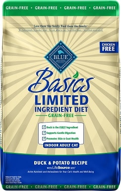 4Blue Buffalo Basics Limited Ingredient Grain-Free Formula Duck & Potato Indoor Adult Dry Cat Food