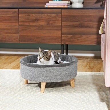 4Frisco Modern Round Elevated Cat Bed