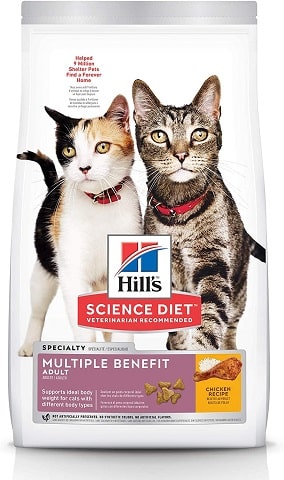 5Hill's Science Diet Dry Cat Food, Adult, Multiple Benefit, Chicken Recipe