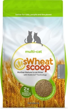 6sWheat Scoop Multi-Cat Unscented Clumping Wheat Cat Litter