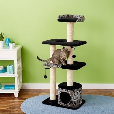 8MidWest Feline Nuvo Tower 50.5-in Faux Fur Cat Tree & Condo
