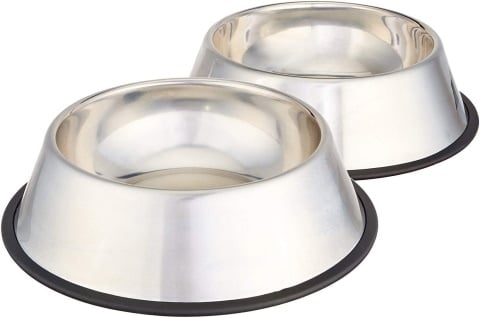 AmazonBasics Stainless Steel Pet Dog Water And Food Bowl