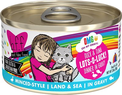 BFF OMG Lots-O-Luck! Duck & Tuna Dinner in Gravy Grain-Free Canned Cat Food