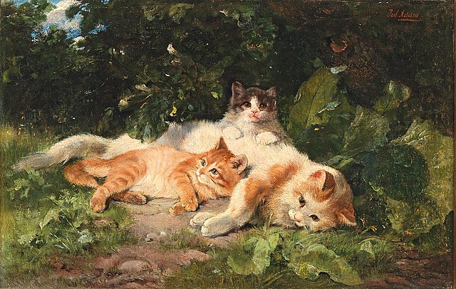 Cat With Her Kittens_Julius Adam II_Wikimedia Commons