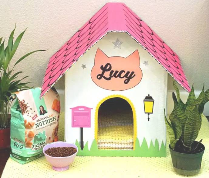 DIY Cardboard Cat House