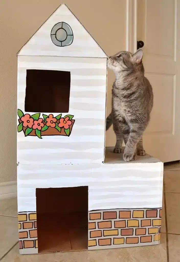 DIY Cardboard Cat Mansion